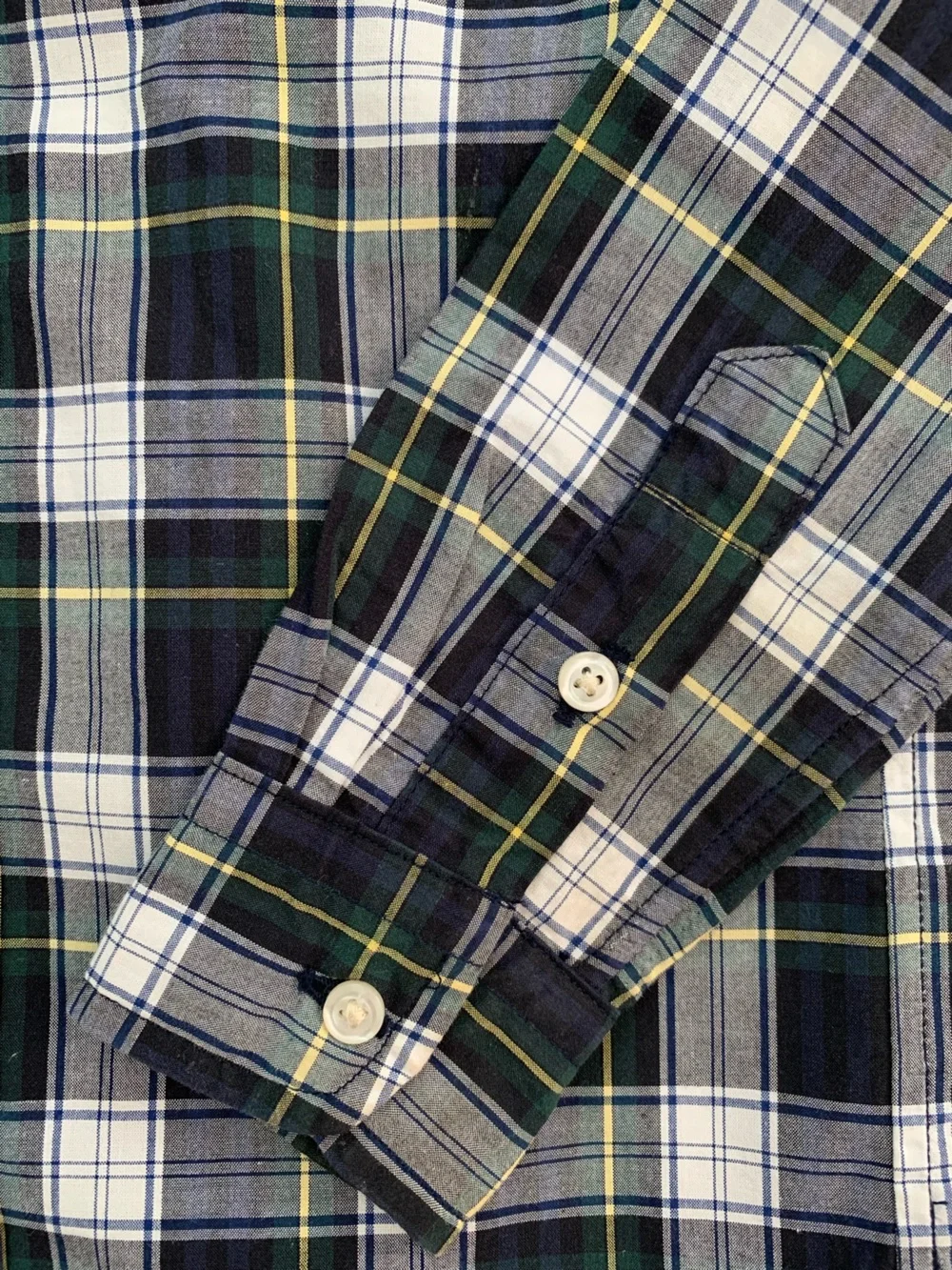 Ralph Lauren 2T Boys' Plaid Button-Down Shirt - Navy, Green & White Cotton